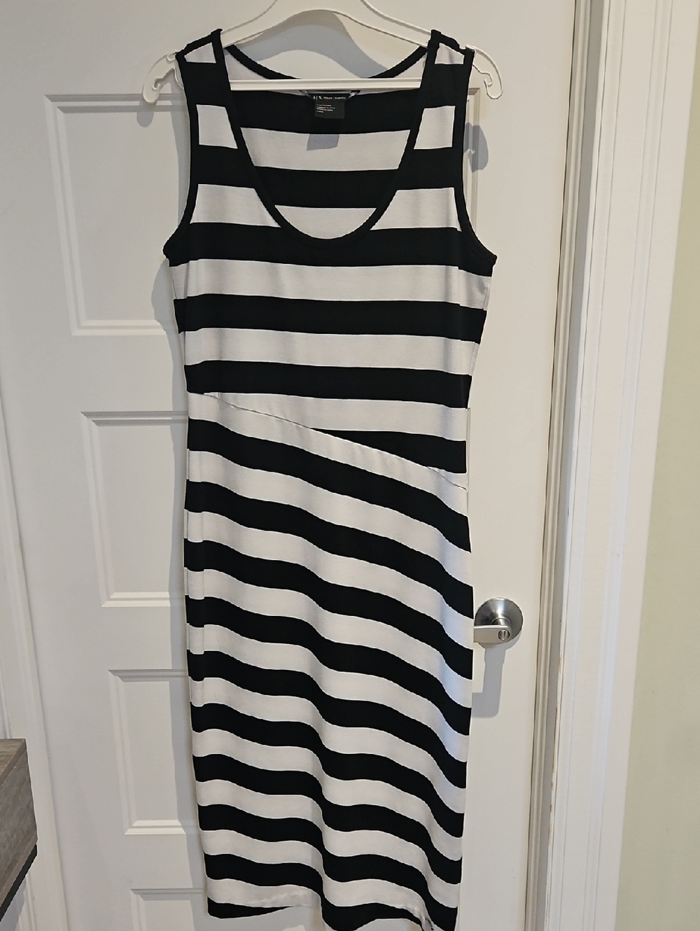 💚2/$20💚Armani Exchange Black and White Striped Maxi Dress